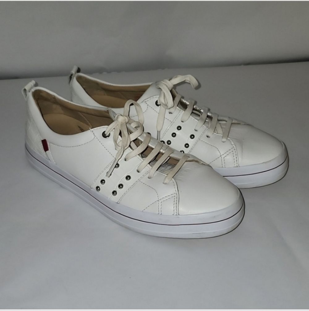 Marc joseph White platform style sneakers